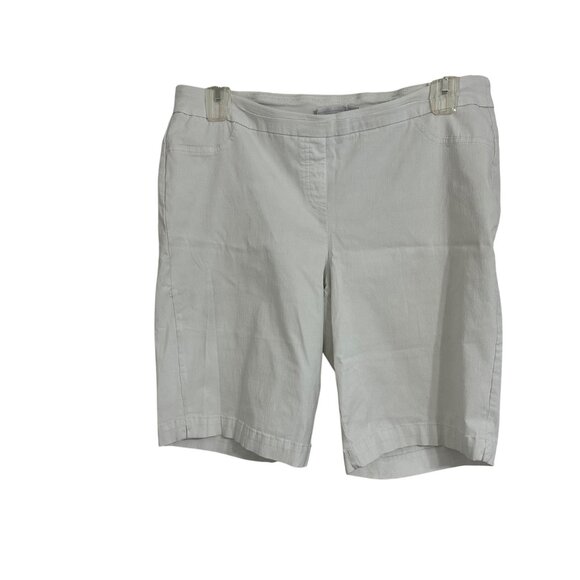 Kim Rogers Womens White Bermuda Shorts Size 16 Beach Resort Vacation - Picture 1 of 7